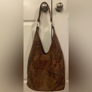 She & Josh Shoulder Bag Brown Faux Leather Pockets Zip Top So Soft